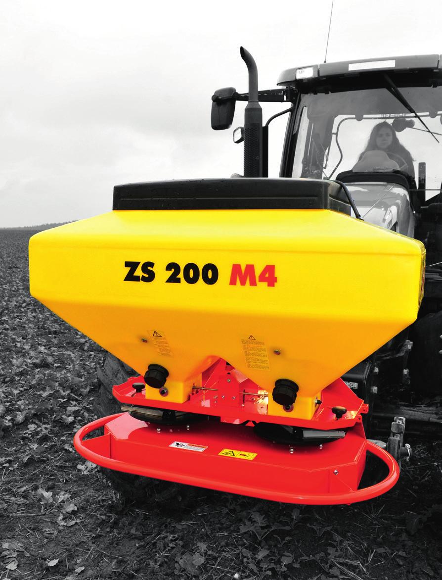 ZS 200 m4 Avantajele dumneavoastră Distribuitorul de moluscocid împotriva melcilor pentru lățimi mari de lucru Distribuitorul cu două discuri ZS 200 M4 permite distribuirea de moluscocid împotriva