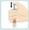 Amestecarea medicamentului și umplerea seringii IMPORTANT: În următorii pași, veți amesteca medicamentul și