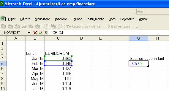 Pentru serii de timp cu un numr mare de termeni este indicat utilizarea unor programe soft specializate (de exemplu, Microsoft Excel). Exemplul 2.