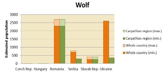Imaginea 9 Populația de lupi estimată de experți în 2012.