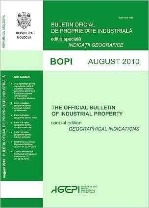 BOPI - Editie Speciala "Indicatii geografice" 853 pentru produse agricole şi