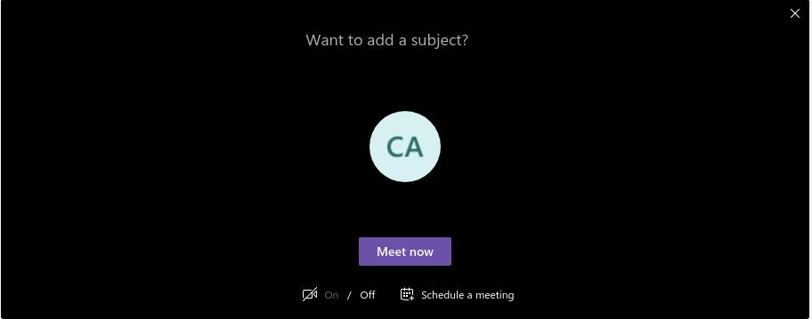 Fig : Modificare date ședință Lucrul în conferință Pentru a intra într-o conferință se apasă butonul Meet now (vezi Fig 0: Ecranul de lucru la o disciplină - ) și pe ecran va apărea o fereastră
