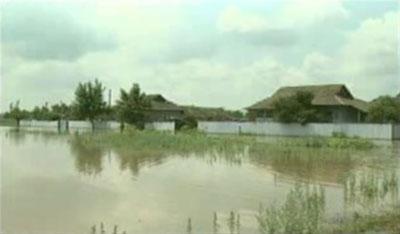Brînza, r-nul Cahul, (sursa:imagine preluată din mass-media) Figura 36. Inundația din iulie 2010 pe r. Prut s.
