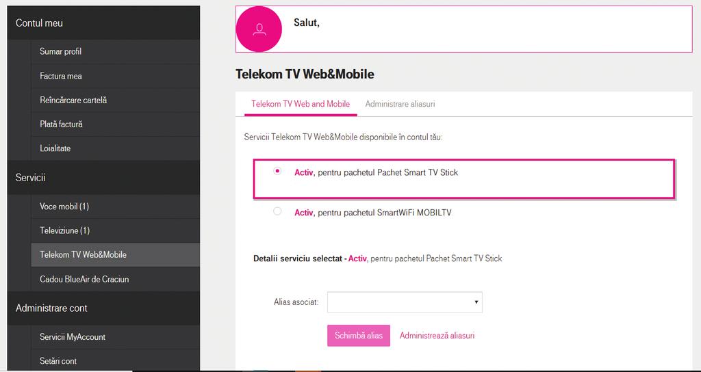 Capitol 3 Capitol 3 Setarea contului pentru accesarea platformei Telekom TV Poți viziona conținutul inclus în pachet folosind aplicația Telekom TV sau intrând pe www.telekomtv.ro.