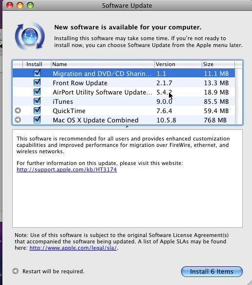 Update-uri / aplicații noi Accesați meniul System Preferences > Software update.