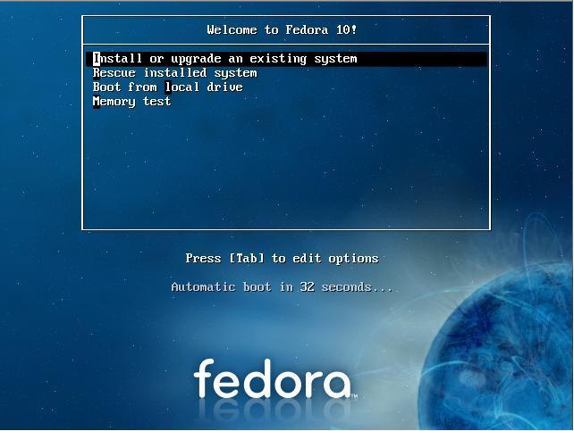 Anexa la laborator 18 Pasul 1 Introduceti DVD-ul de instalare Fedora 10 în unitatea DVD ROM.