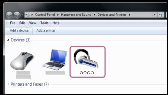 Conectarea cu un computer asociat (Windows 7) Înainte de utilizare asigurați-vă de următoarele: În funcție de computer, adaptorul Bluetooth încorporat trebuie să fie activat.