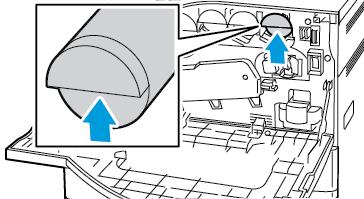 Întreţinerea Înlocuirea cartuşelor cu toner În momentul în care trebuie schimbat un cartuş cu toner, pe panoul de comandă al imprimantei apare un mesaj.