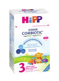Hipp lapte de creștere 3 Junior Combiotic, 500 g Conținut redus de proteine, conține calciu și vitamina D.