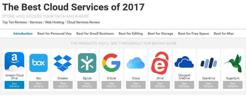 Cele mai bune servicii Cloud in 2017 [ conform