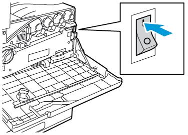 Iniţierea 3. Conectaţi imprimanta la computer, folosind un cablu USB, sau la reţea, folosind un cablu Ethernet. 4. Porniţi imprimanta: a.