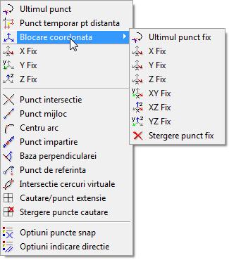 Instalare, Notiuni de baza Interfata utilizator Allplan 93 Meniul contextual pentru introducerea punctelor