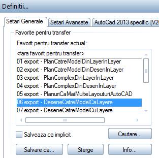 Instalare, Notiuni de baza Schimbul de date cu alte programe 293 Utilizand favorite de transfer (import/export) Favoritele de transfer va ajuta sa definiti si sa aplicati optiuni de import si export.