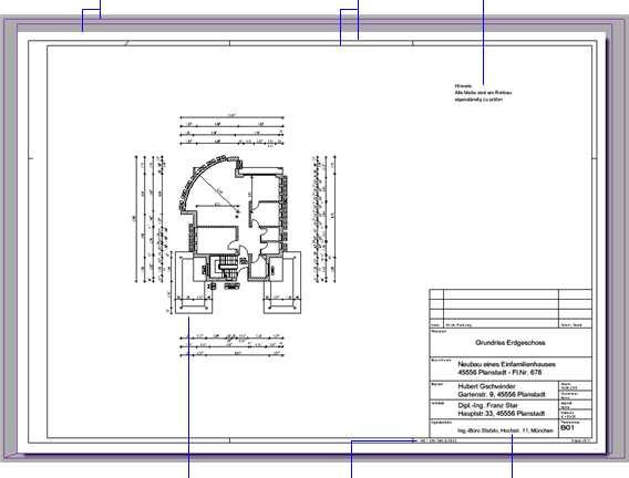 324 Elementele unei planse Allplan 2021 Elementele unei planse Pagina si zona imprimabila Pagina reprezinta suprafata plansei.