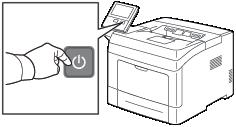 Iniţierea Atenţie: Nu deconectaţi cablul de alimentare până când imprimanta nu s-a oprit complet.