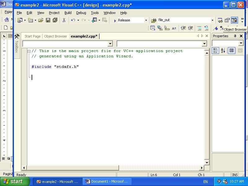 net 2)File/new project 3)Visual C++ si aleg Window Command 4)dau numele