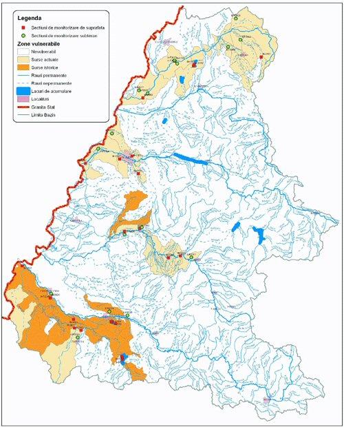 Figura 2 Reţea de monitoring pentru Zone Vulnerabile din spaţiul hidrografic Crişuri Bazinul hidrografic Mureş Nr. COMUNĂ JUDEŢ FORMĂ RELIEF AGRICOLARABIL Sursă NO 3 la crt.