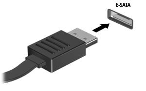 NOTĂ: Portul esata acceptă, de asemenea, un dispozitiv USB opţional.