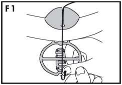 8. Treceti firul prin canelurile de ghidaj ale elementului de tensionare a firului.