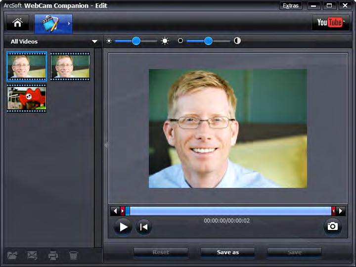Editarea unui material video 1 Executaţi dublu clic pe pictograma WebCam Companion 3 de pe desktop-ul Windows. 2 Executaţi clic pe Edit (Editare).