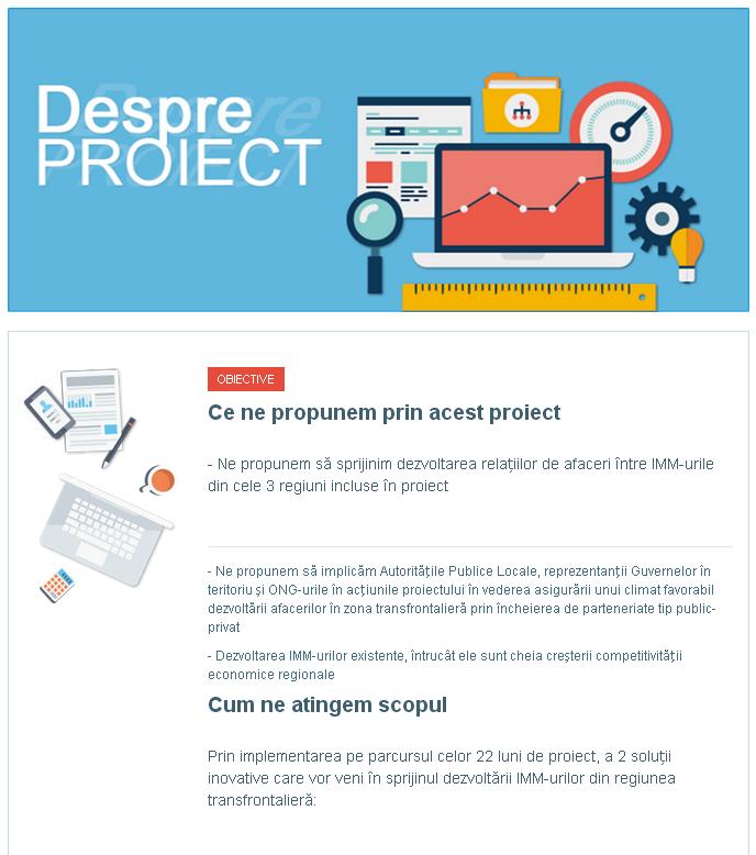 3.5 Pagina Despre proiect Utilizatorul va deschide pagina Despre Proiect accesând link-ul Despre proiect din meniul portalului.