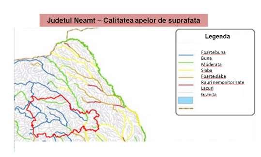 Calitatea râurilor Reţeaua hidrografică cuprinde bazinul hidrografic al râului Siret.