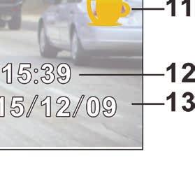 Pictograma Oboseală Conducător (Driver Fatigue): apare pe ecran atunci când este activată funcția corespunzătoare din meniul Video. 12.
