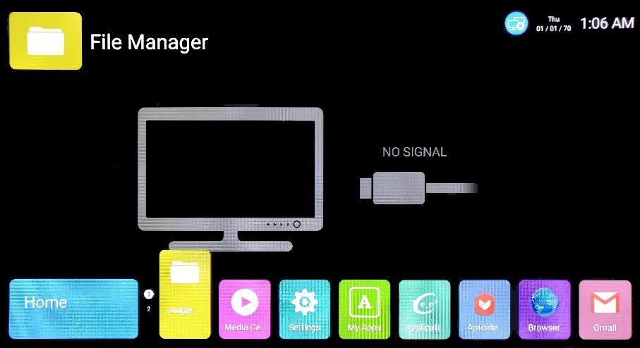 Operatiuni Smart TV Apasati butoanele STANGA/DREAPTA/SUS/JOS pentru a selecta optiunea dorita si apasati butonul OK pentru a confirma selectia.