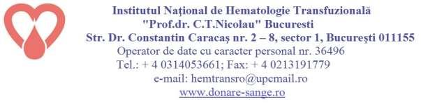 Nr. _/BA/02 noiembrie 2017 CAIET DE SARCINI pentru achiziţia de servicii de supraveghere şi asistenţă tehnică în utilizare a centralei termice din dotarea Institutului National de Hematologie