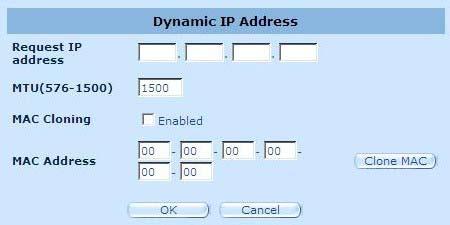 2.4.2 Adresă IP dinamică Numele gazdei este opţional, dar este posibil să fie solicitat de uneie ISP-uri. Adresa MAC implicită este setată pe ruter la interfaţa fizică a WAN-ului.