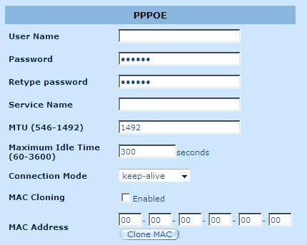 2.4.4 PPPoE Introduceţi numele de utilizator şi parola PPPoE atribuite de către furnizorul dvs. de servicii.