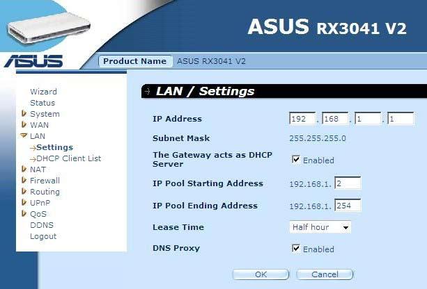 2.5 LAN 2.5.1 Setări Configurează adresa gateway a ruterului.