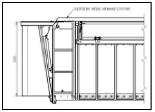 Scoaterea ușii de compactare din spate a remorcii ASW Demontarea construcției (opțional) Ușa de compactare din spate a remorcii ASW trebuie scoasă pentru a instala împrăștietorul.