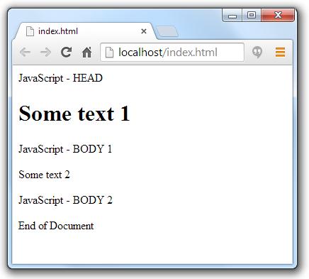 0 Imaginea.. O parte a codului JavaScript, document.write("javascript - HEAD");, se foloseşte pentru a scrie textul specificat între ghilimele pe pagină.