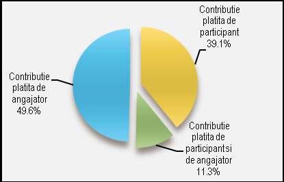 cu angajatorii lor (11,3%), în timp ce 39% dintre participanți au plătit singuri contribuțiile în decembrie 2014 (Grafic 20.). 1.3.3. Structura investițiilor Tabel 7.