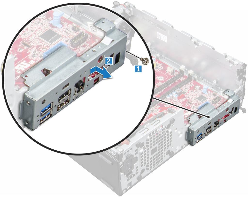c d e f g h i radiatorul procesor placa de extensie modulul pentru hard disk şi unitate optică modulul de memorie SSD M.2 PCIe cititor card SD 3 Scoateţi panoul I/O.