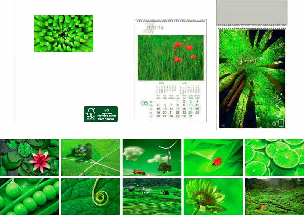 44 green calendar de perete PERSONALIZARE pre].