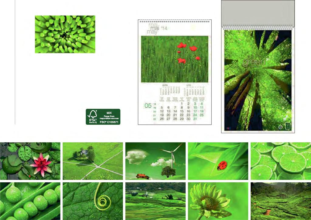 44 green calendar de perete PERSONALIZARE