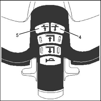 Utilizare 4 Ridicarea principală - Ridicarea de bază Ridicarea principală Ridicare braţe furcă Apăsaţi butonul de control proporţional (2).