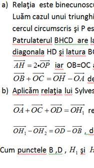 Subiectul II a) Arătaţi că î orice triughi ABC are loc relaţia OH OA OB OC, ude O este cetrul cercului circumscris triughiului, iar H este ortocetrul