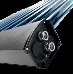 Construcție panou solar cu tuburi vidate SKR Strat absorber Tuburile vidate Logasol SKR Design rafinat și funcțional: în funcție de aplicație, panourile gata montate pot fi conectate în câmpuri de