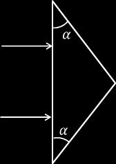 8. Unghiul de la baza unei prisme triunghiulare din sticlă are valoarea α = 0, iar indicele de refracție al materialului n = 1,41( 2).