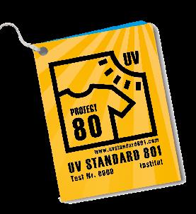 UV STANDARD 801 Factorul de protecţie împotriva radiaţiei UV al unui material textil în timpul utilizării UPF > 80 Materialul textil uscat Materialul textil umed din poliamidă / elastan în condiţii