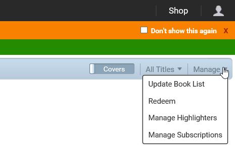 Deschideți fila Bookshelf Download Page în browser.