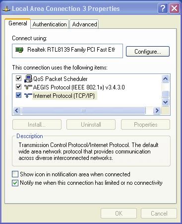 Windows XP 1. Click Start > Control Panel (Panou Control) > Network Connection (Conexiune Reţea).