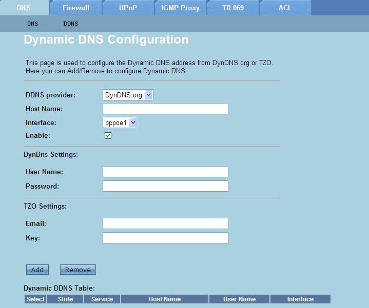 Configurarea setărilor DDNS Pagina DDNS (Dynamic DNS) vă permite să configuraţi setările DDNS de la furnizorii de DDNS DynDNS sau TZO. Pentru configurarea setărilor DDNS: 1. 2. 3. 4. 5. 6.