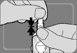 Activarea injectorului Cu o mână se ţine injectorul ferm de conector, asigurânduse faptul că protecția acului este orientată în sus. Nu se strânge rezervorul.
