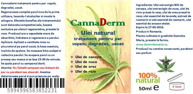 . CANNADERM Tratament par degradat/ Vopsit -100% ingrediente naturale.