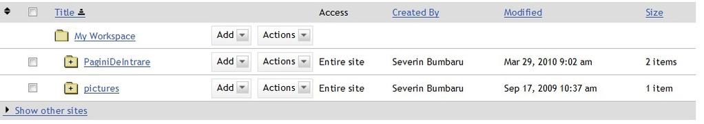 calculator; Create Folders (creează dosare) servește pentru a crea dosare noi, în interiorul celui curent; Add Web Links (URLs) servește pentru a adăuga linkuri către site-uri web; Add Citation List