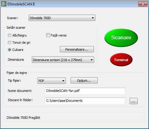 3 Utilizarea software-ului de scanare 3 DSmobileSCAN II (numai pentru Windows ) 3 Acest software este compatibil cu Adobe Acrobat PDF, JPEG şi TIFF.